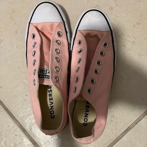 Pink Low-top Converse Without Laces